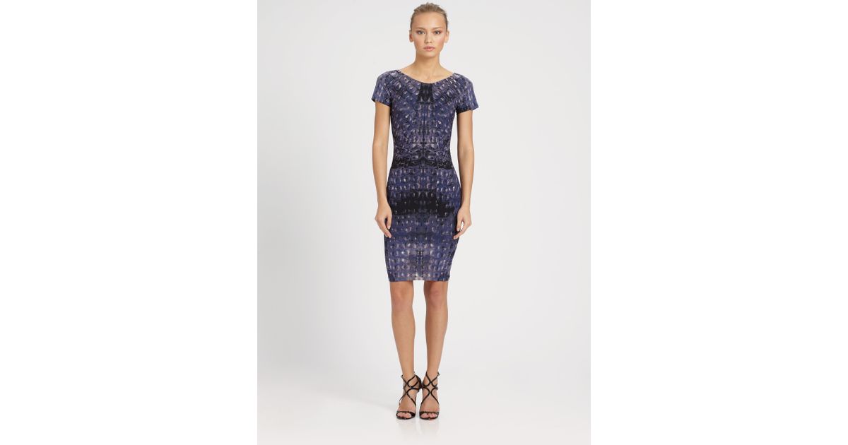 Lyst Roberto Cavalli Croc Print Dress In Black