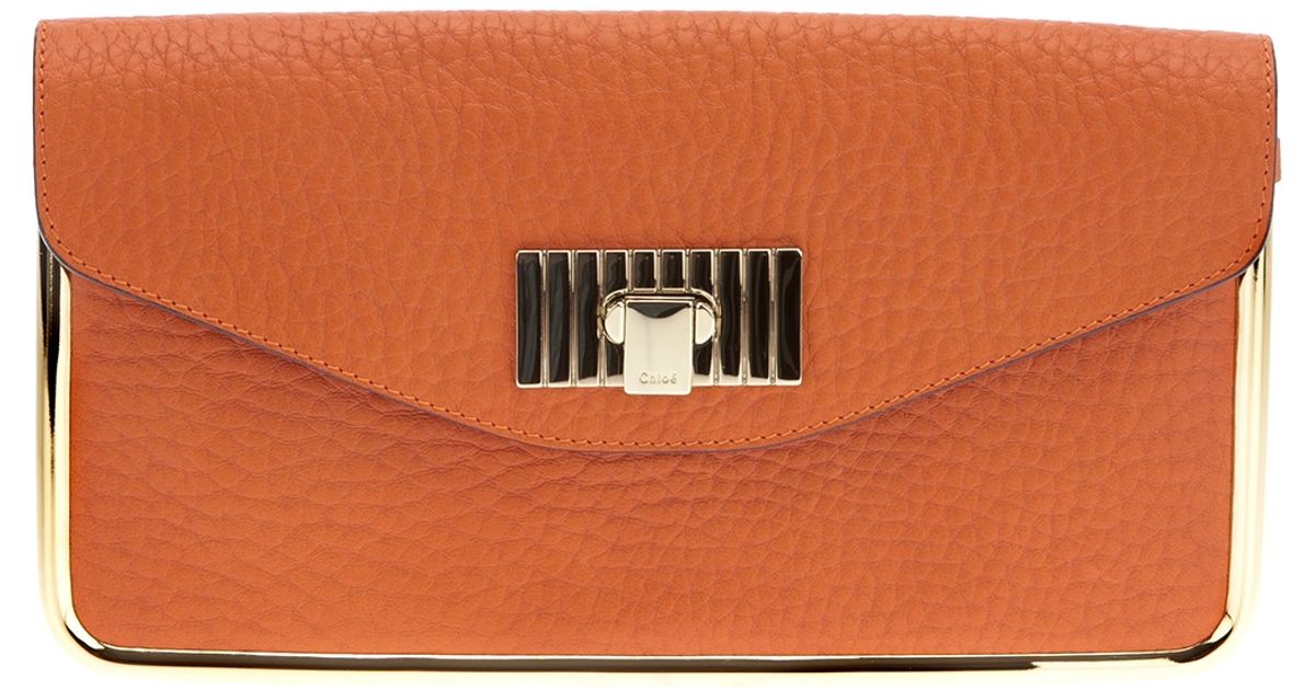 chloe white leather handbag - Chlo \u0026#39;Sally\u0026#39; Clutch in Orange | Lyst