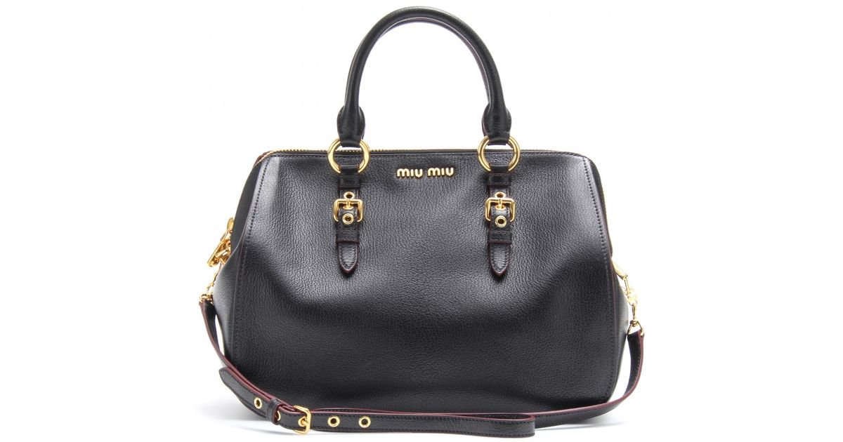 Lyst - Miu miu Leather Handbag in Black