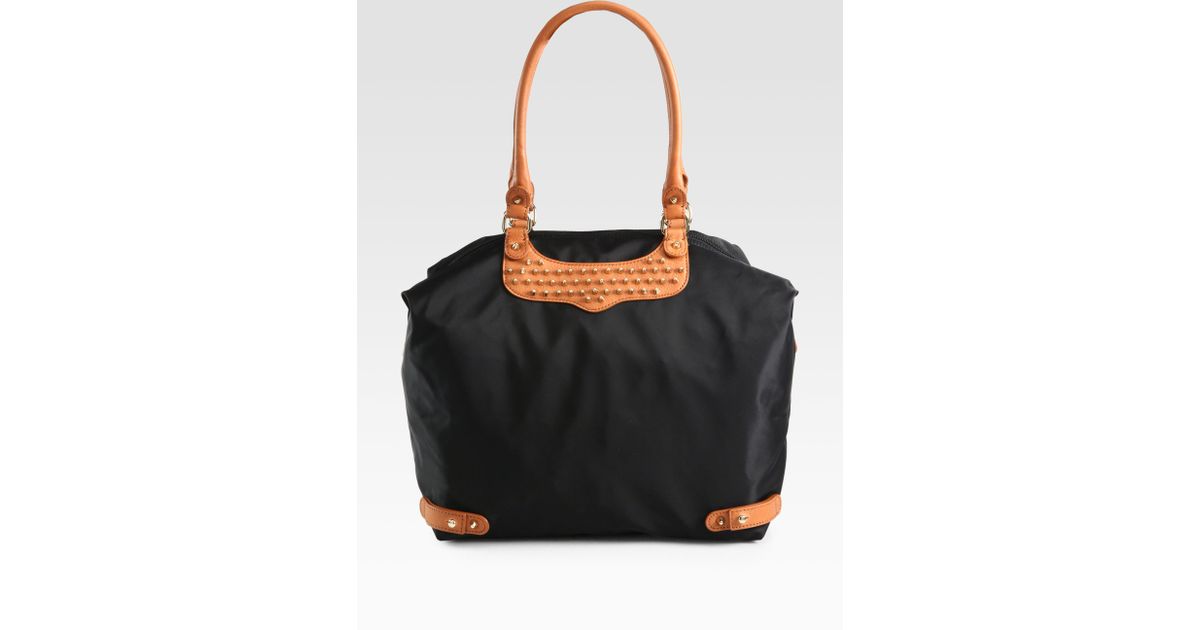Lyst Rebecca Minkoff Studded Nylon Travel Tote in Black