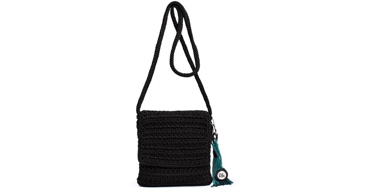 The Sak Casual Classics Crochet Flap Shoulder Bag In Black Lyst