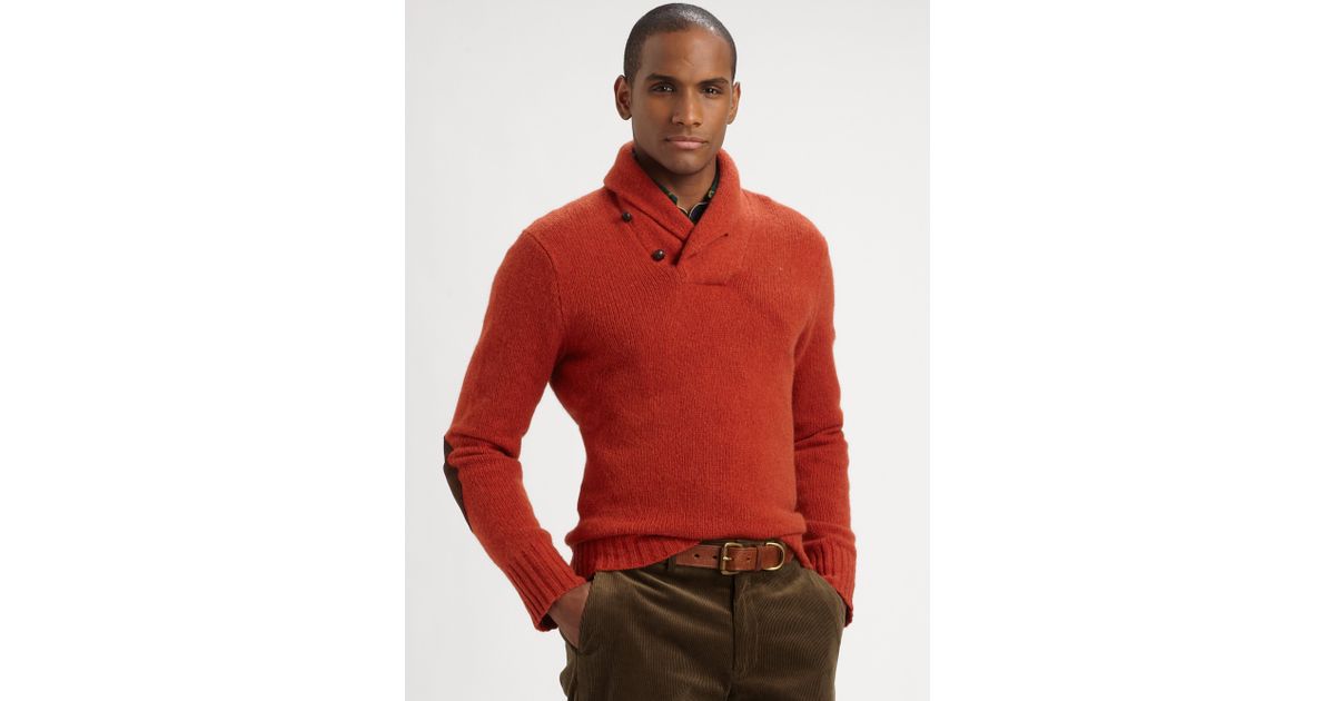 polo shawl collar sweater