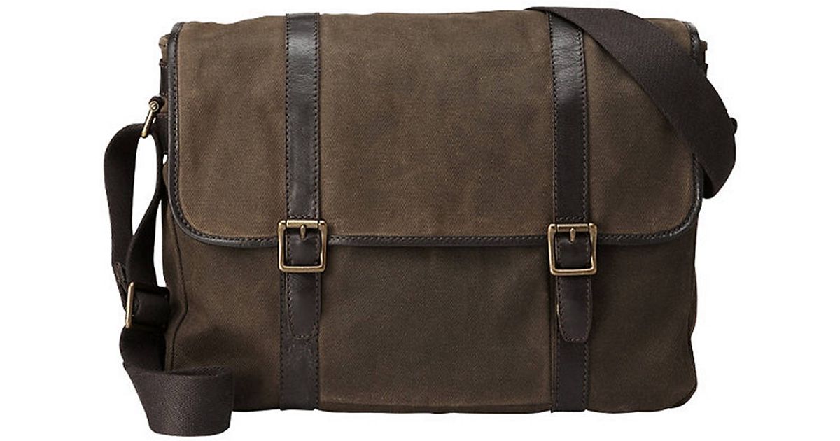 Lyst - Fossil Estate Waxed Cotton Leather Messenger Bag in Brown for Men