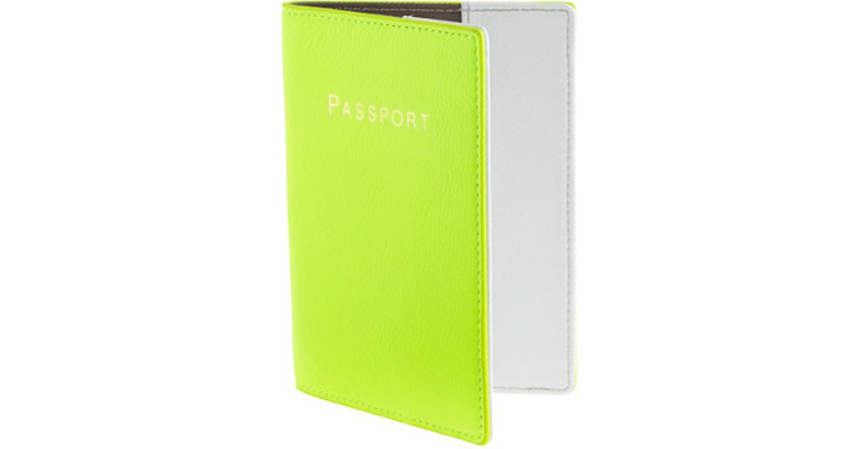 J.crew Leather Colorblock Passport Case in Yellow Lyst