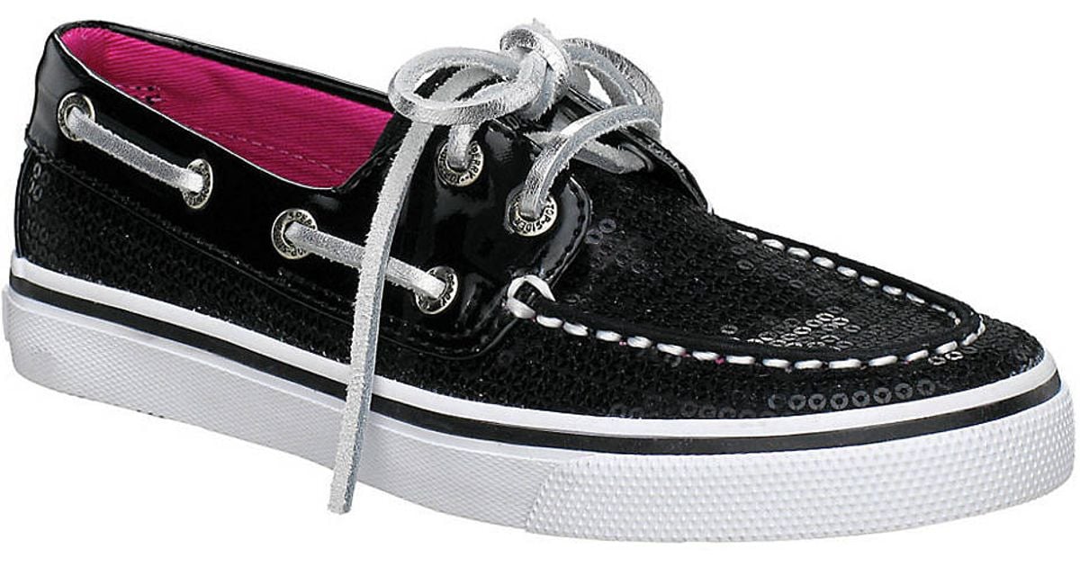 Sperry top-sider Girls Bahama Sequin Boat Shoes in Black | Lyst