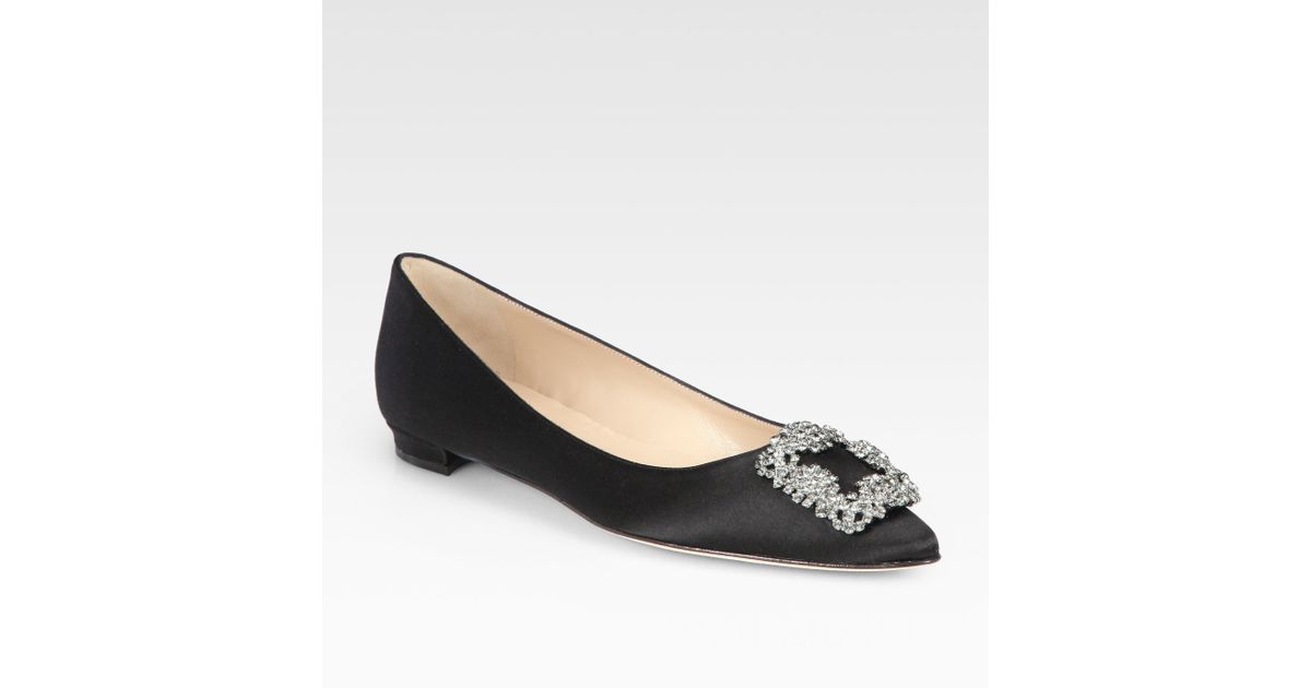 manolo blahnik satin flats