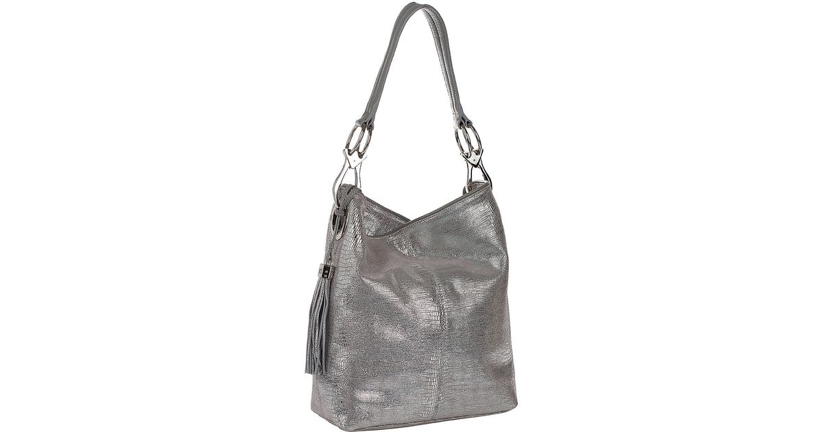 Lyst Jpk Paris Amsterdam Metallic Leather Bucket Bag In Gray