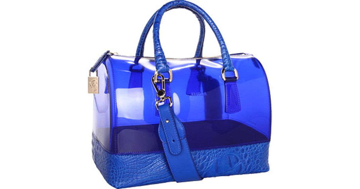 Lyst Furla Candy Bag With Leather In Blue