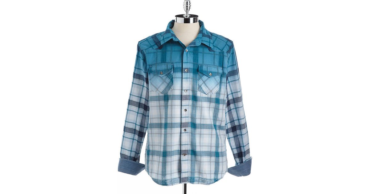 dip dye plaid shirt