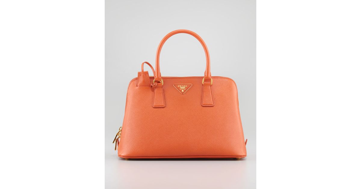 Prada Saffiano Small Promenade Crossbody Bag in Orange | Lyst  