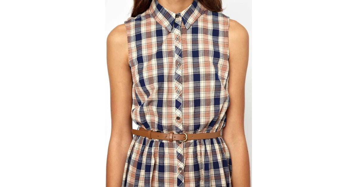 Lyst River  Island  Chelsea Girl Sleeveless  Check Shirt  