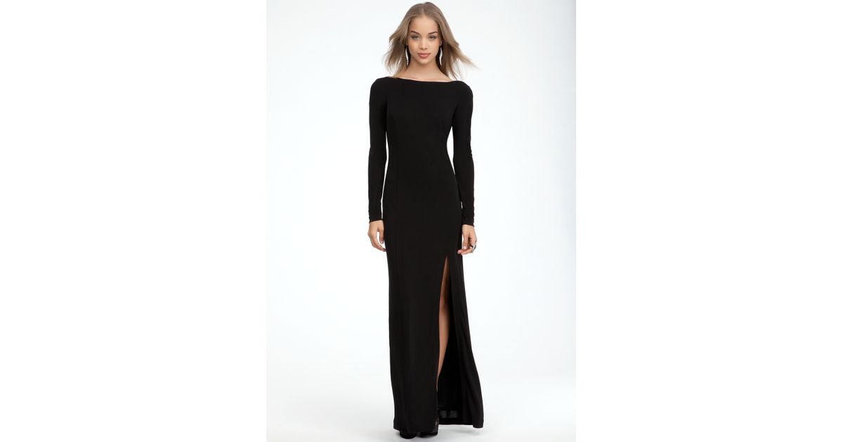 Lyst - Bebe Full Length Zipper Back Dress in Black