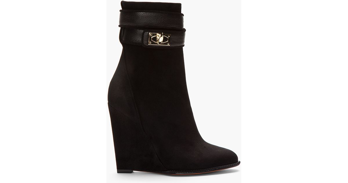 givenchy shark lock boots suede