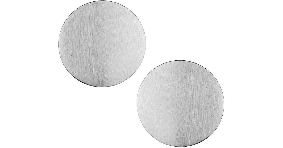 Lyst Top Brushed Metal Disc Earrings In Metallic