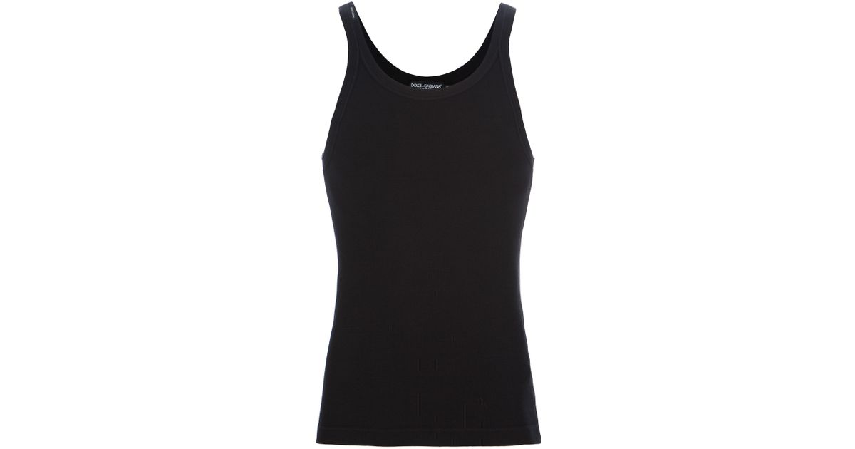 Lyst - Dolce & Gabbana Ribbed Jersey Tank Top in Black for Men