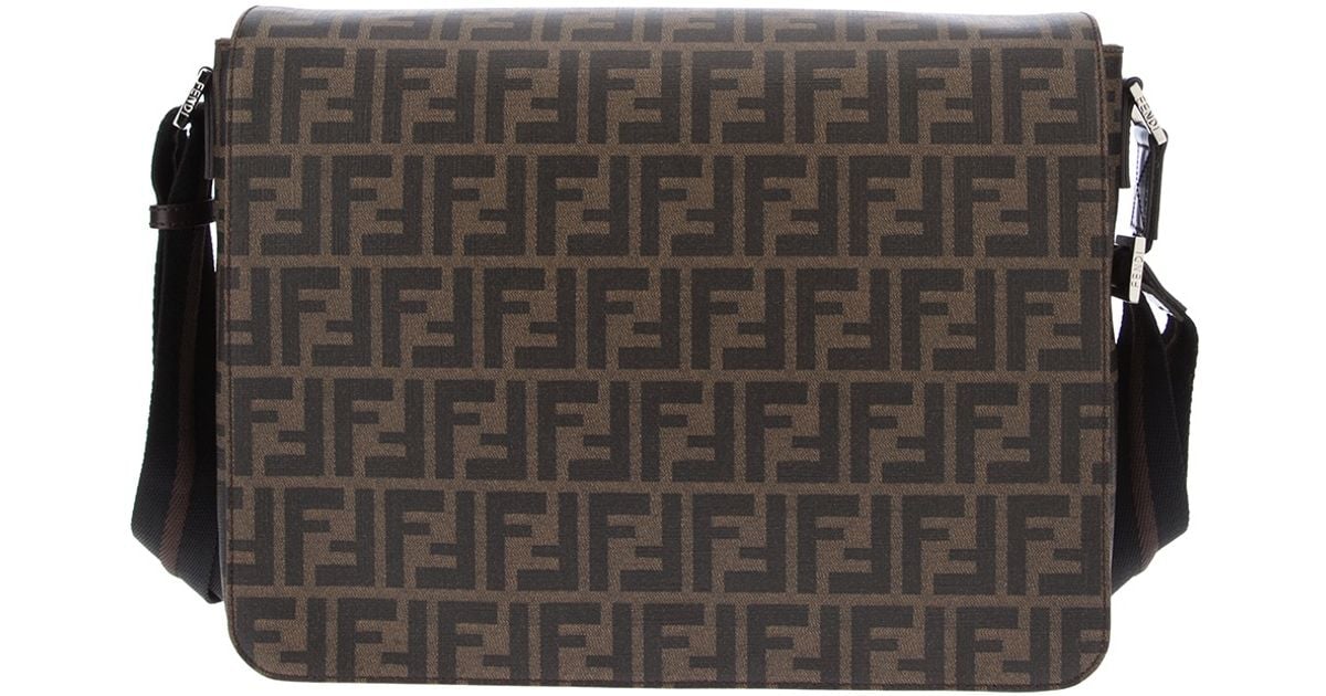 Fendi Brown Monogram Messenger Bag For Men