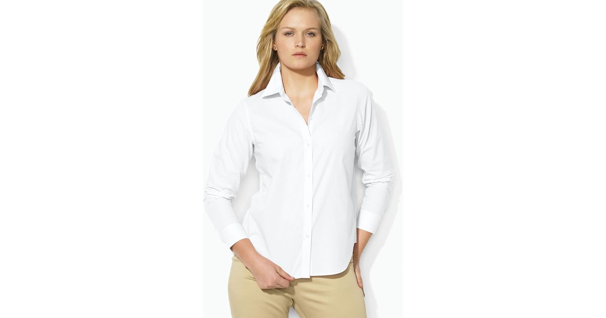ralph lauren white dress shirt womens