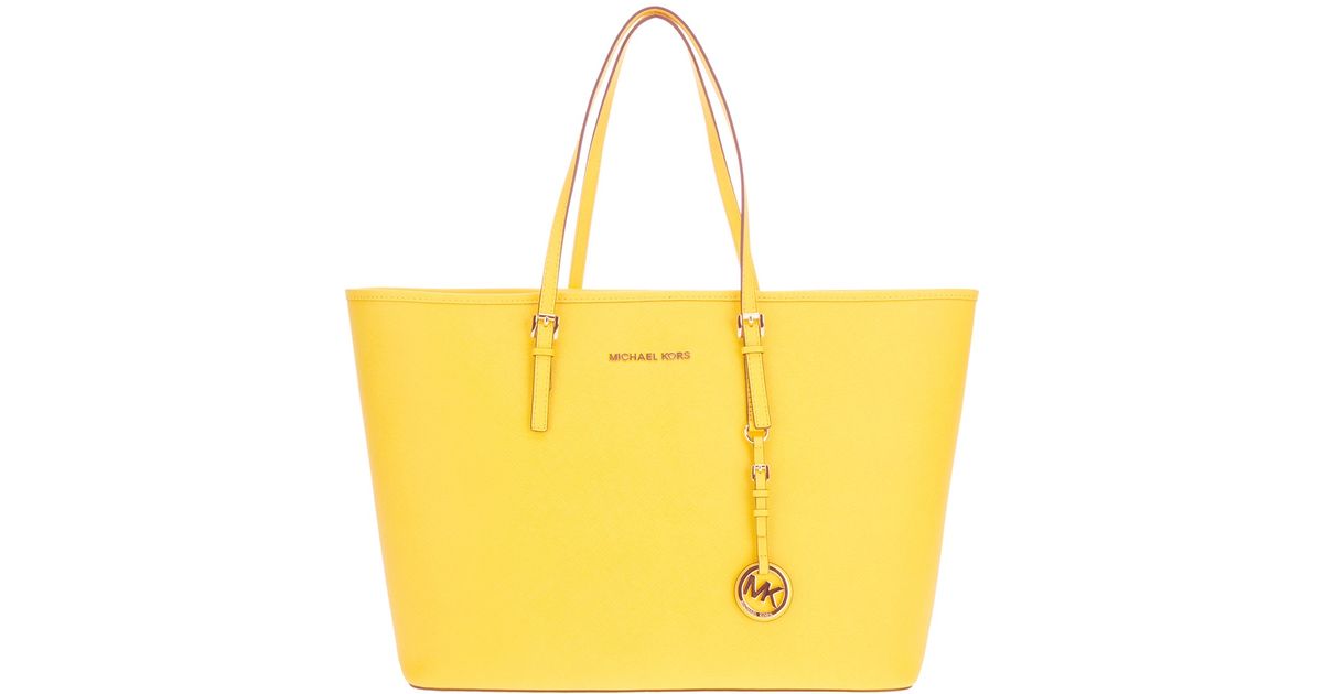 Lyst Michael Kors Per Tote In Yellow