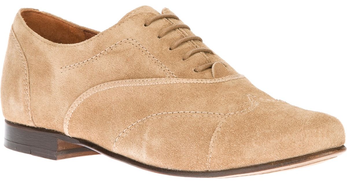 Lyst - Lanvin Suede Brogue in Natural
