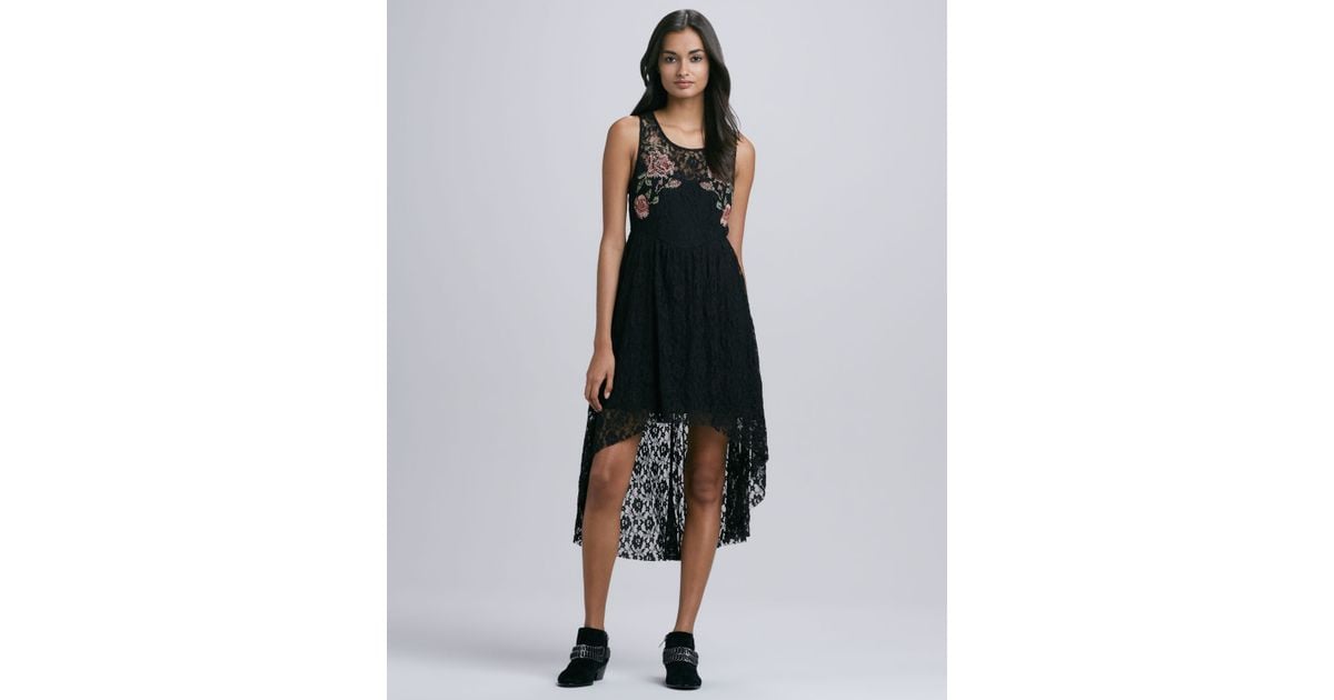 Lyst Free People Russian Nesting Doll High Low Lace Dress In Black