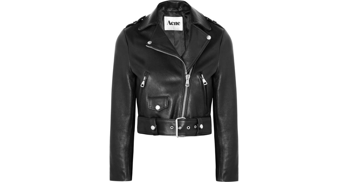 Lyst Acne Studios Mape Cropped Leather Biker Jacket In Black