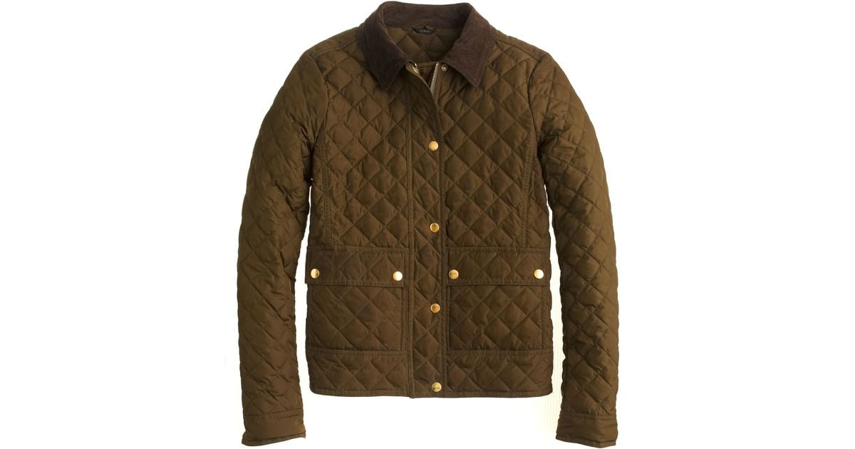 Jcrew Tall Quilted Tack Jacket In Green Lyst 7440