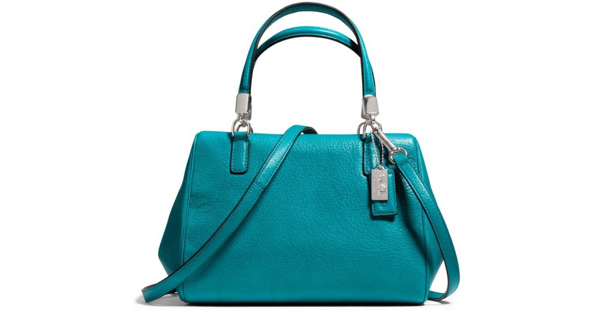 Lyst - Coach Madison Mini Satchel in Leather in Blue