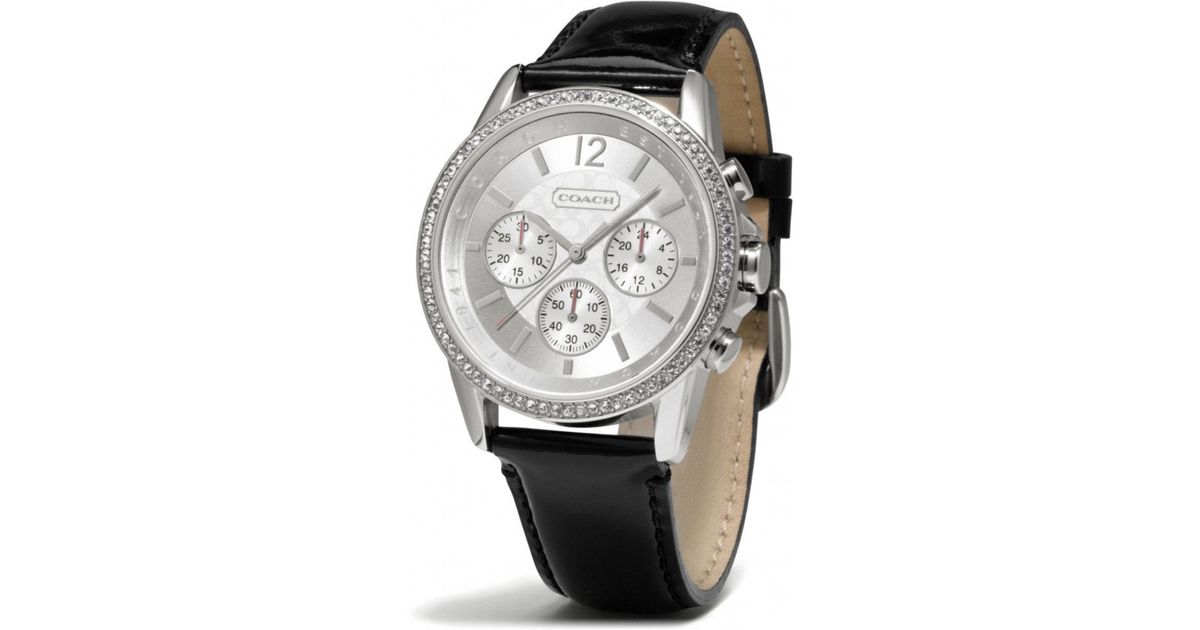 Lyst - Coach Classic Signature Chrono Crystal Stainless Steel Patent