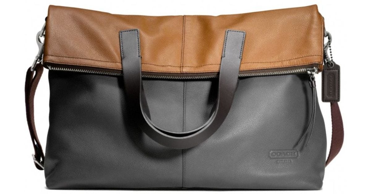 Lyst Coach Thompson Foldover Tote In Colorblock Leather Black Lyst Coach Thompson Foldover Tote In Colorblock Leather Black For Men