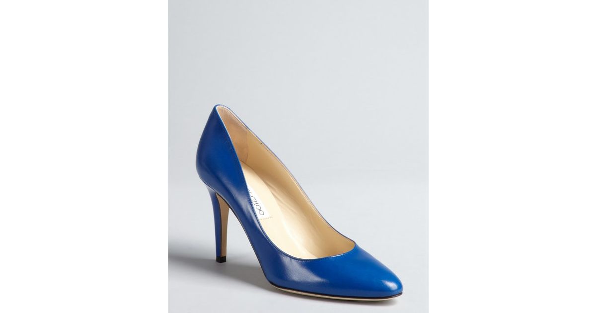 Lyst - Jimmy Choo Royal Blue Leather Victory Round Toe Pumps in Blue