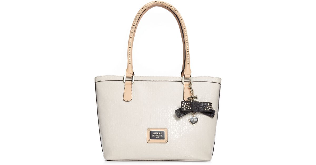 Lyst Guess Handbag Specks Small Classic Tote In White