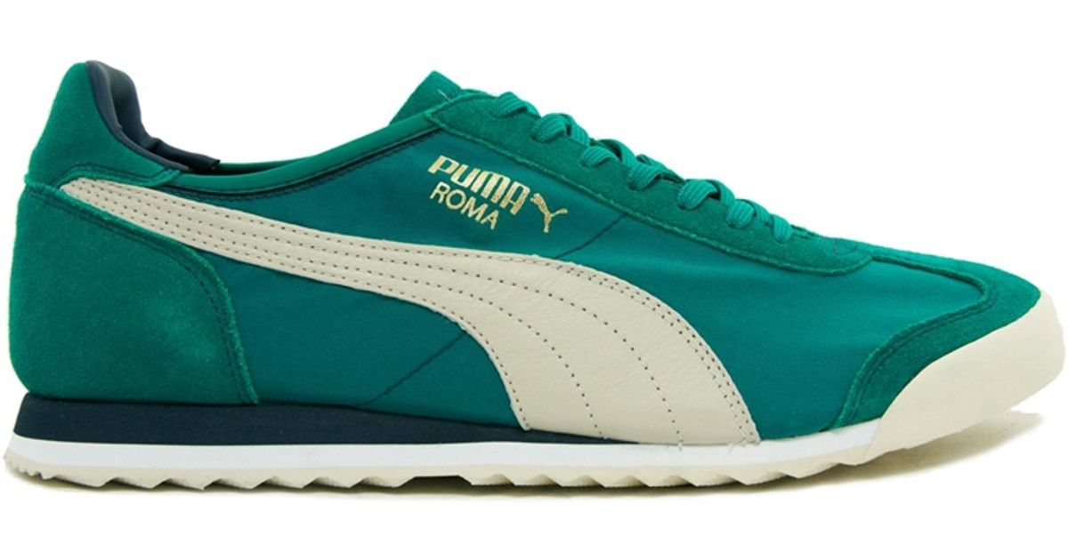 Lyst - Puma Roma Slim Nylon Trainers in Green for Men