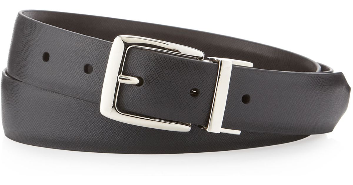 Lyst - Neiman Marcus Reversible Leather Belt in Brown for Men