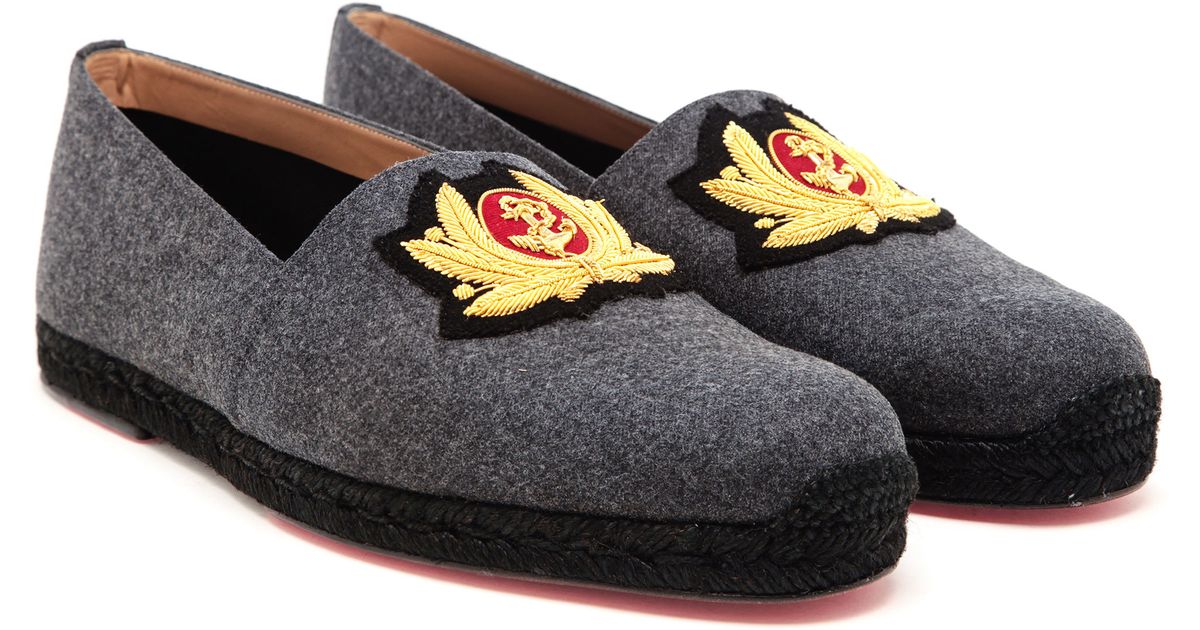 Christian louboutin Papi Hugo Felt Wool Espadrilles in Gray for ...  