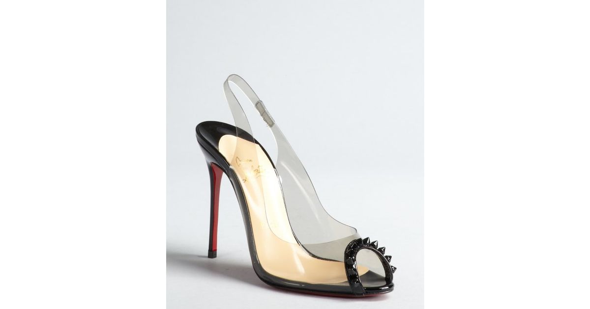 Christian louboutin Black and Smoky Pvc Spike Detailed Ring My Toe ...