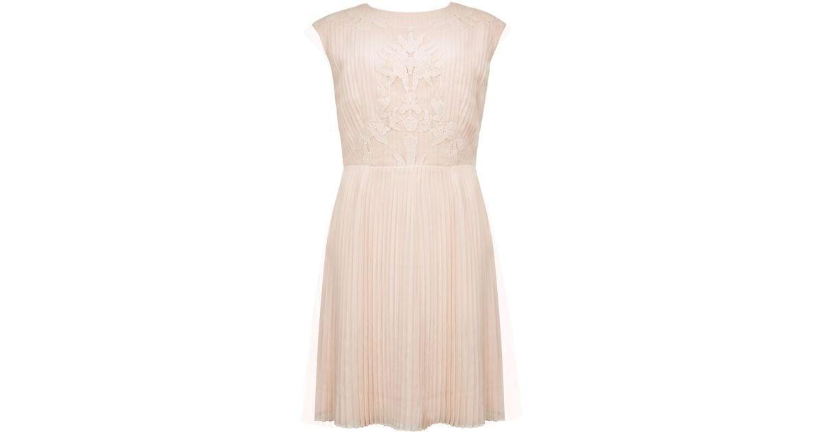 Ted baker Saskiah Lace Pleated Dress in Pink Lyst
