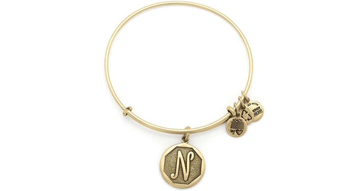 Alex and ani Initial Bangle in Metallic | Lyst