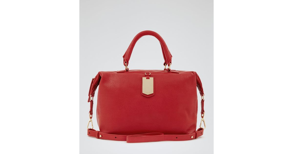 Lyst Reiss Alma Luggage Tag Handheld Bag In Red