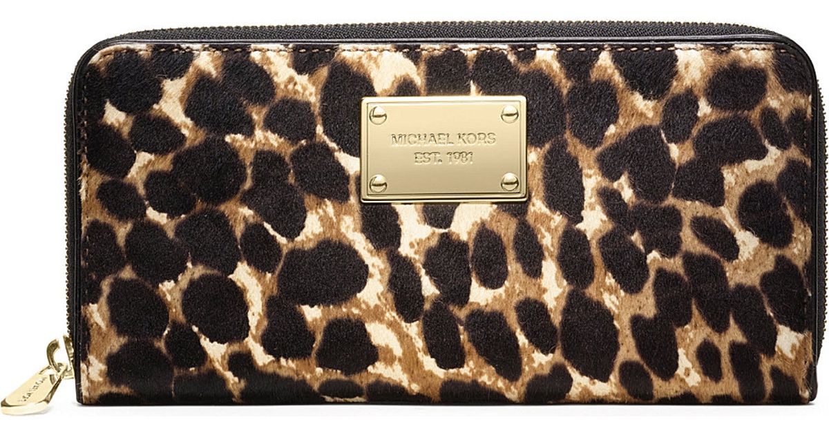 MK leopard wallet