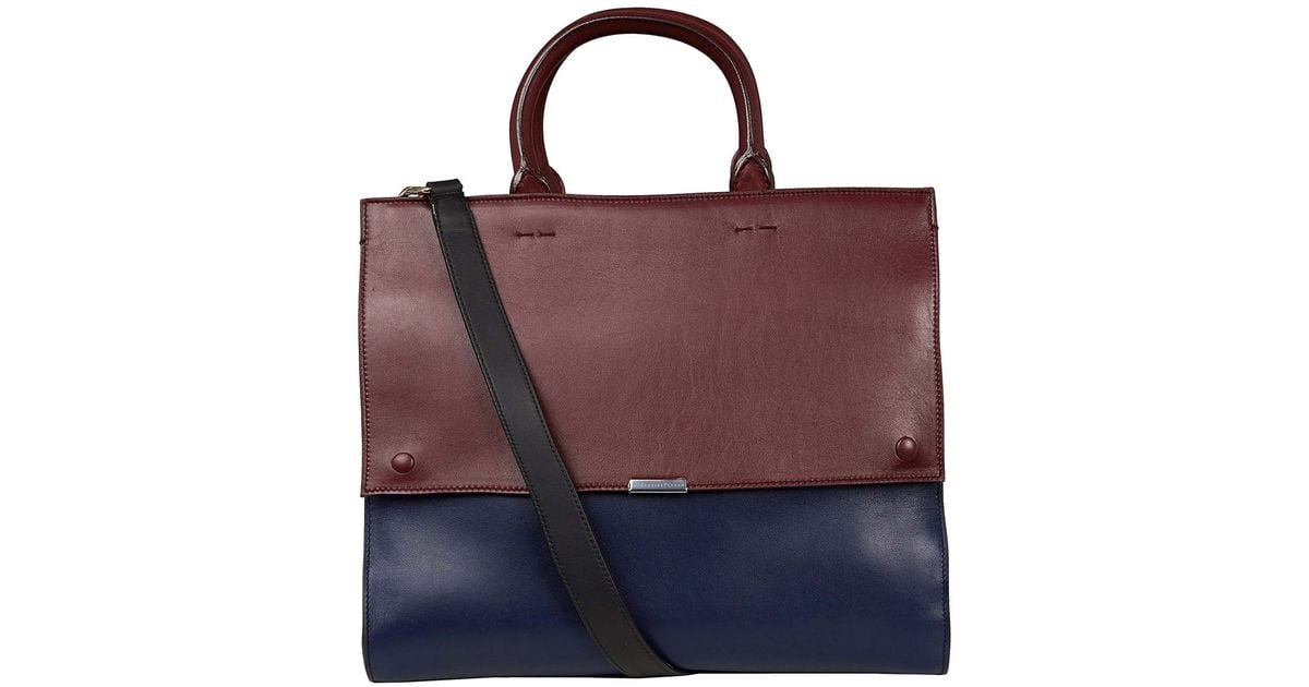 Lyst Victoria Beckham Oxblood Colour Block Soft Tote With Strap In Lyst Victoria Beckham Oxblood Colour Block Soft Tote With Strap In Brown