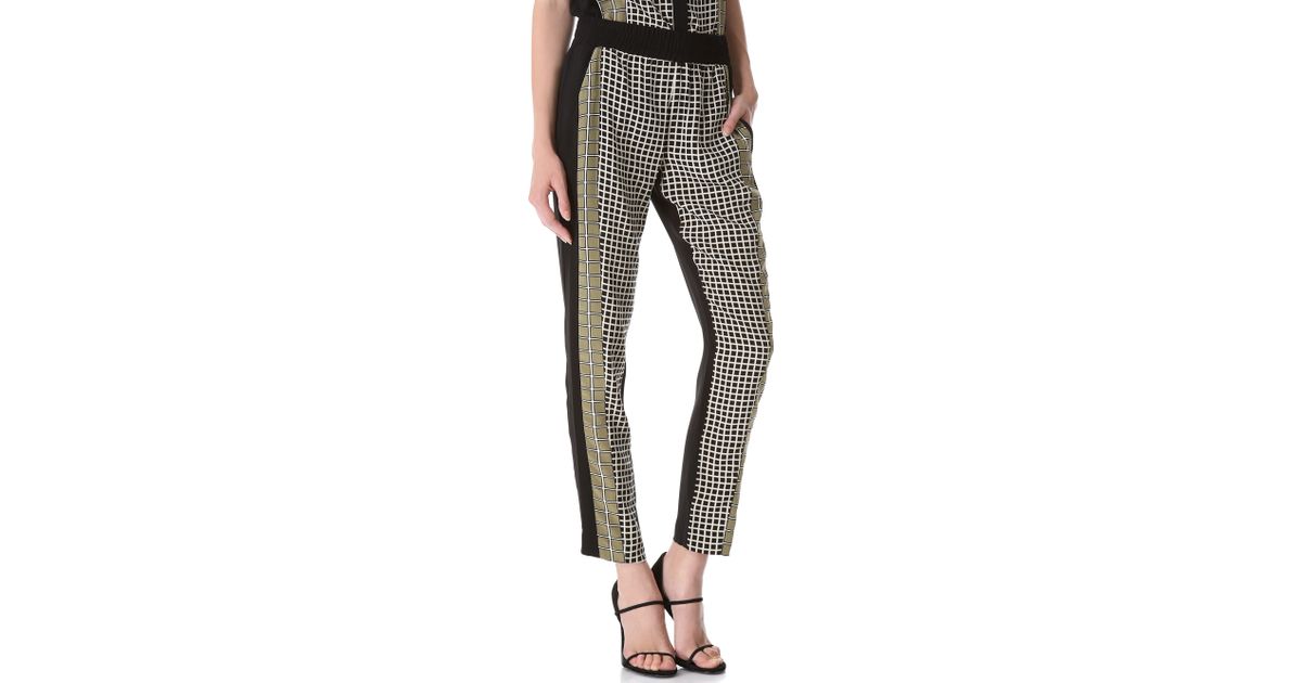 grid print pants