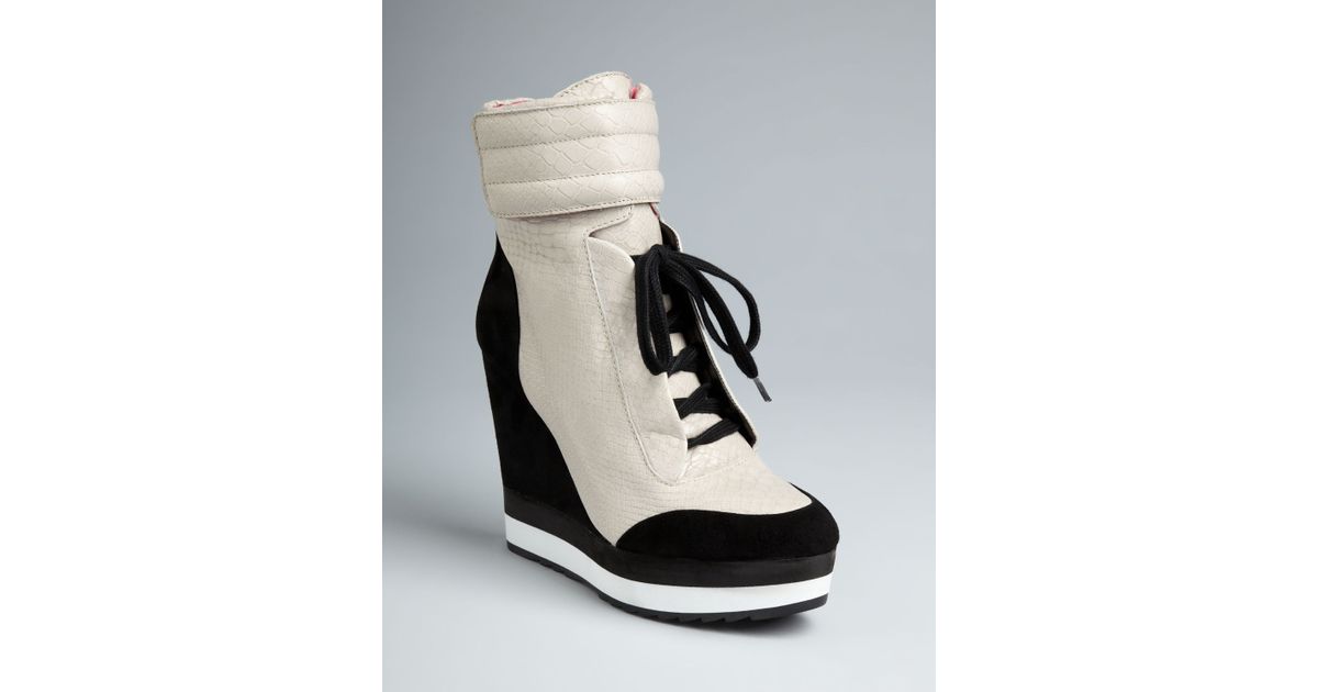 wedge sneaker booties