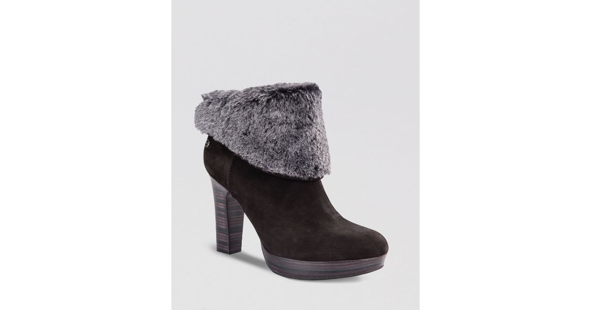 Lyst - Ugg Platform Booties Dandylion High Heel in Black