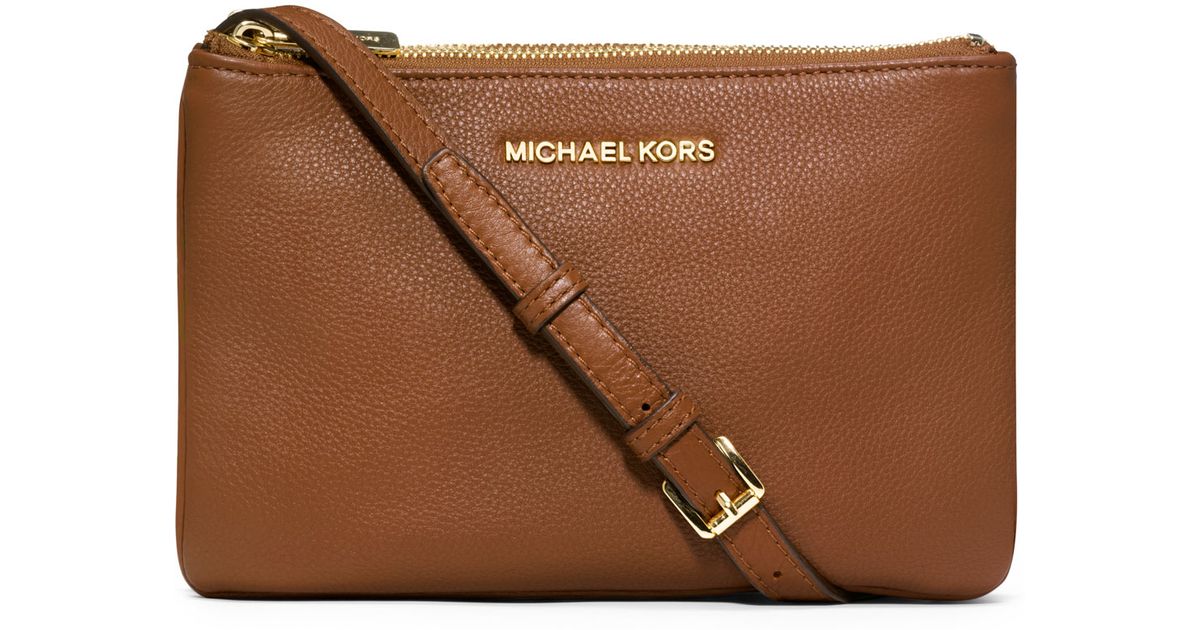 Lyst Michael Kors Bedford Gusset Crossbody Bag In Brown