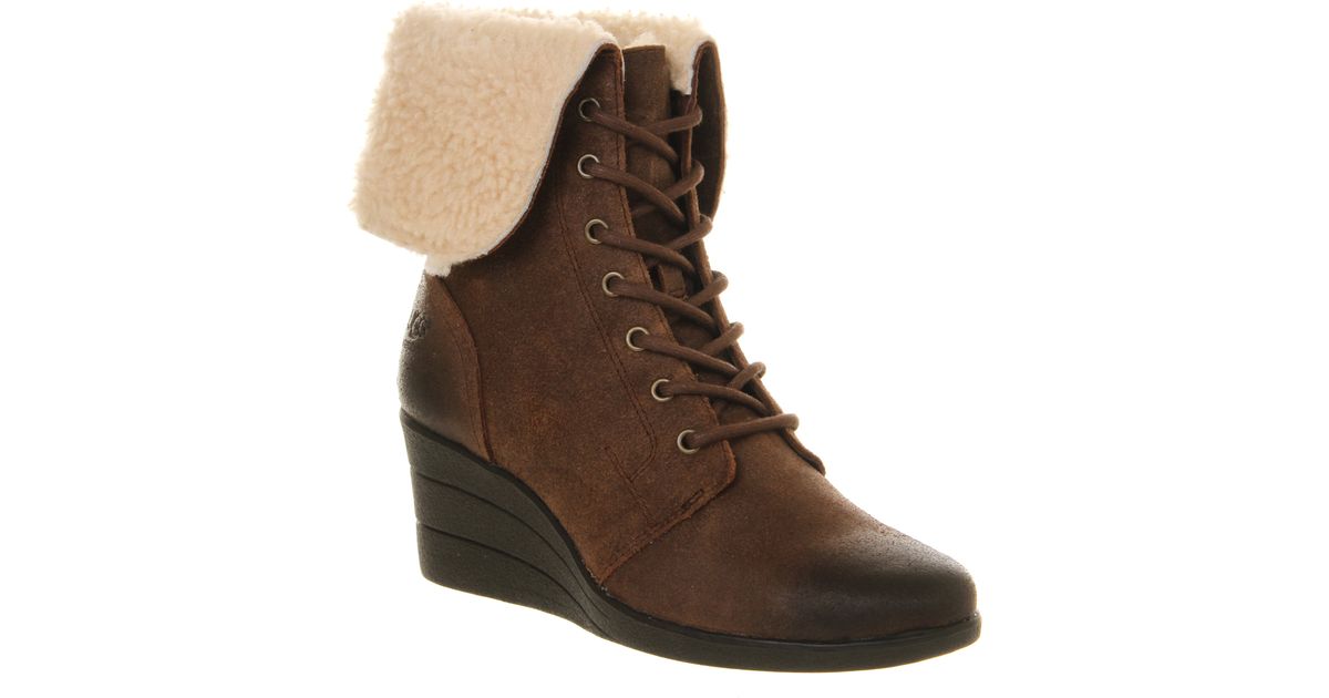 ugg zea wedge ankle boots brown ugg zea wedge ankle boots brown