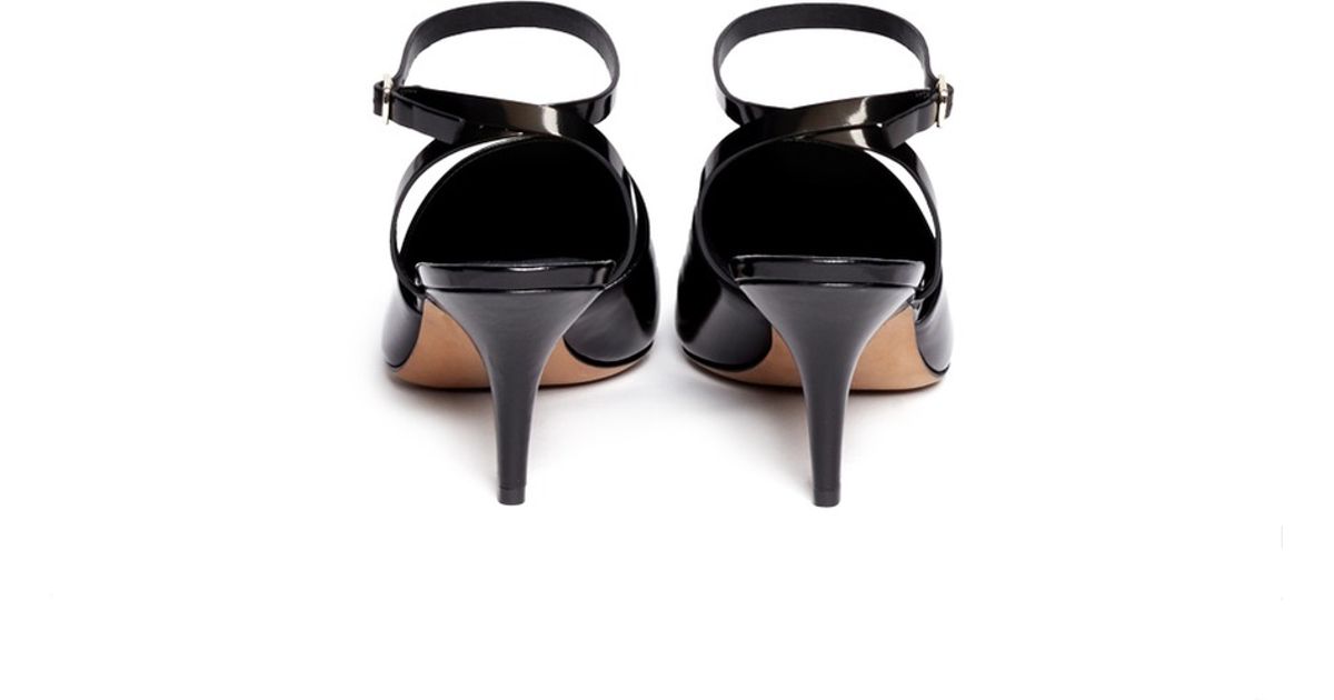 Alexander wang 'inga' Ankle Strap Leather Pumps in Black | Lyst