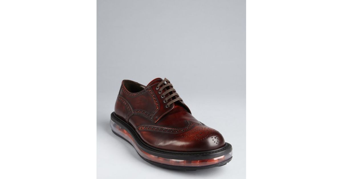 Prada Mahogany Leather Oxfords with Clear Midsole in Purple for ...  