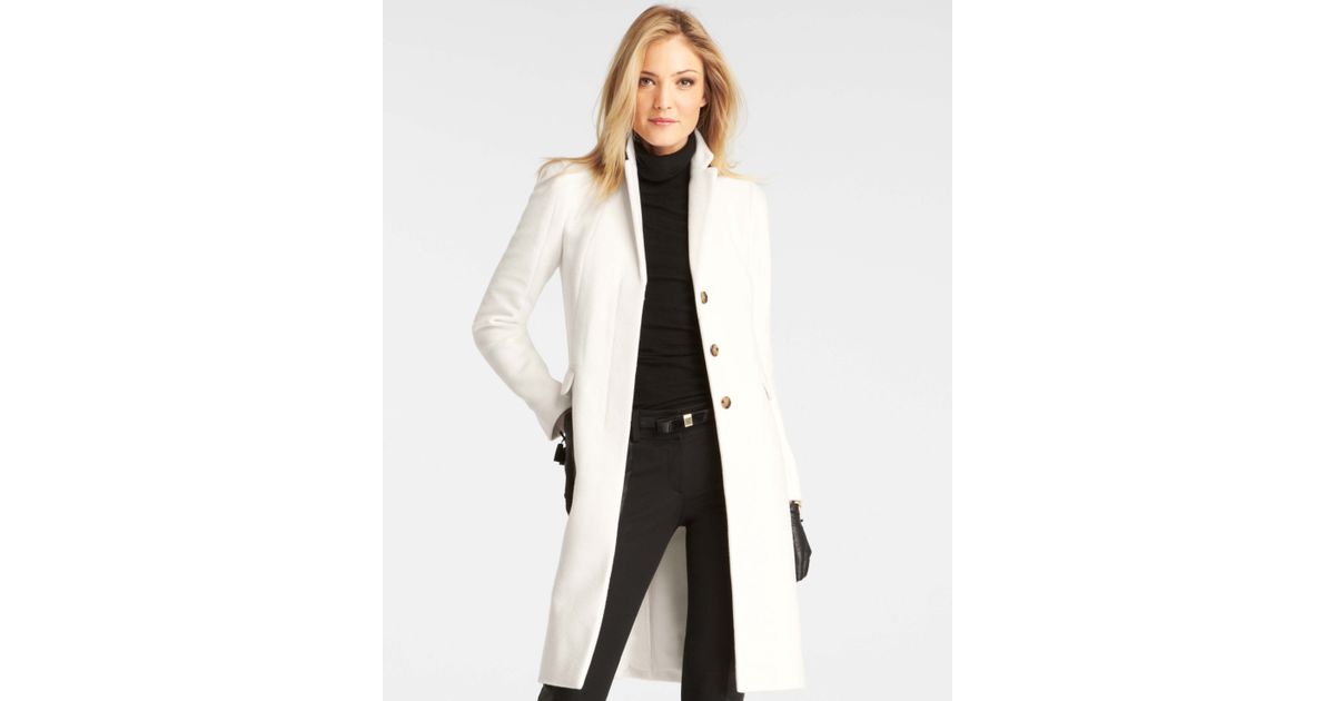 Lyst - Ann Taylor Manor Coat in White