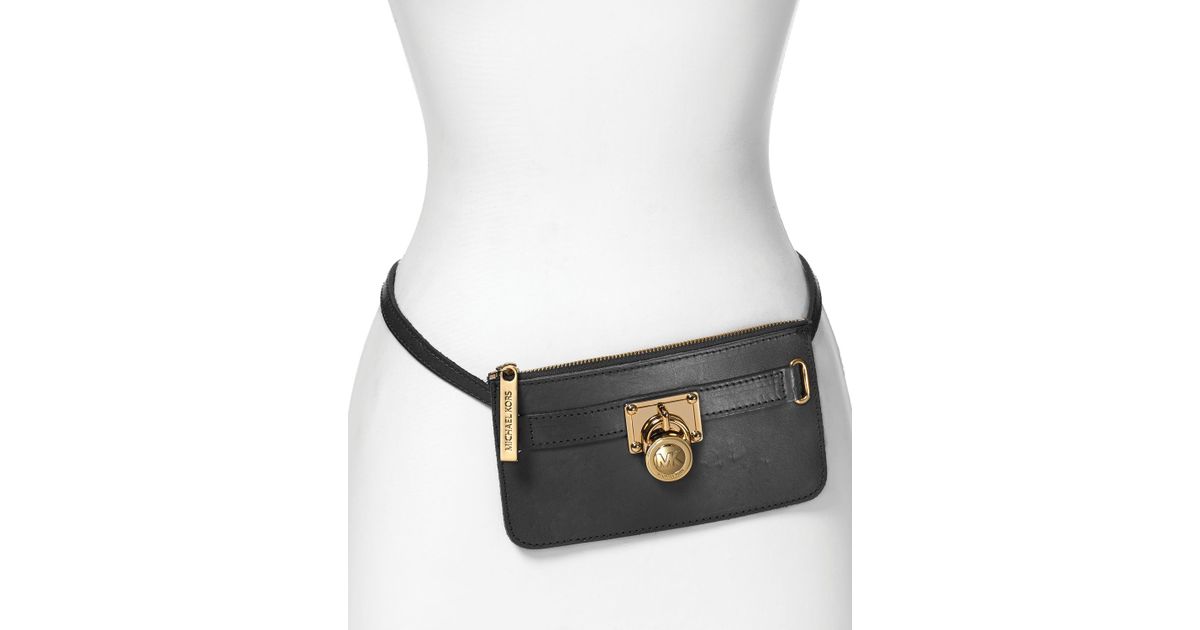 Lyst Michael Kors Belt Bag With Charm In Black