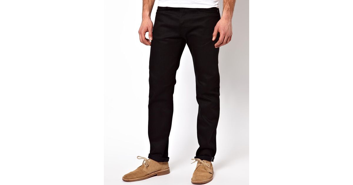 Lyst - Edwin Jeans Ed-80 Slim Tapered Selvedge Denim in Black for Men